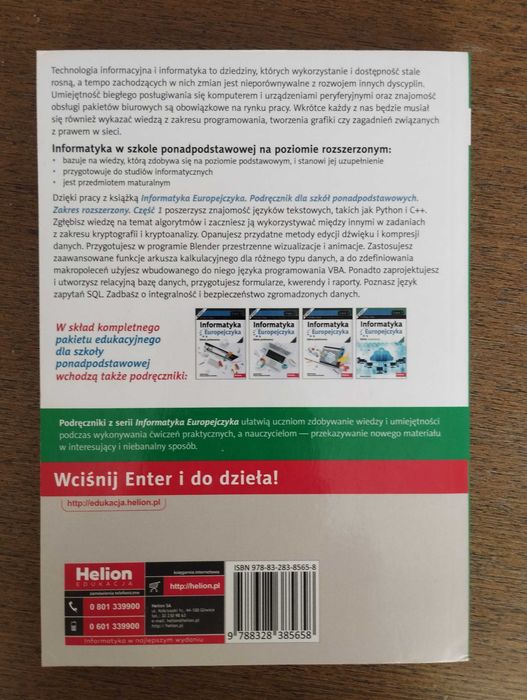 Informatyka Europejczyka 1 [Helion ]- zakres rozszerzony