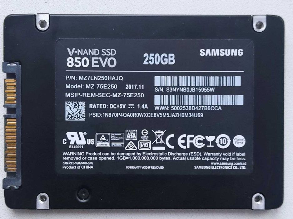 SSD накопичувач Samsung 850 EVO 250GB MZ-75E250 90%