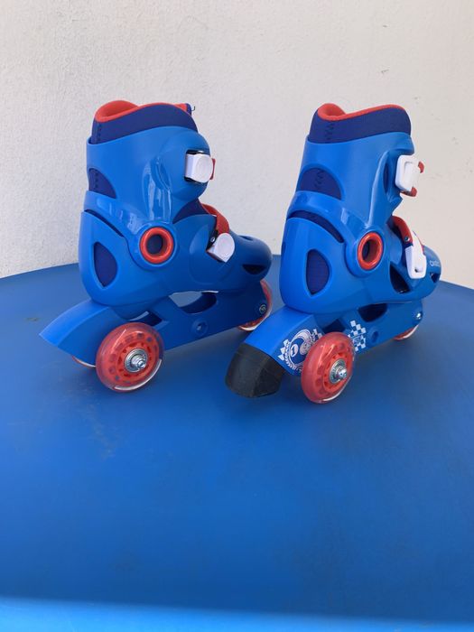 Patins e proteções para criança