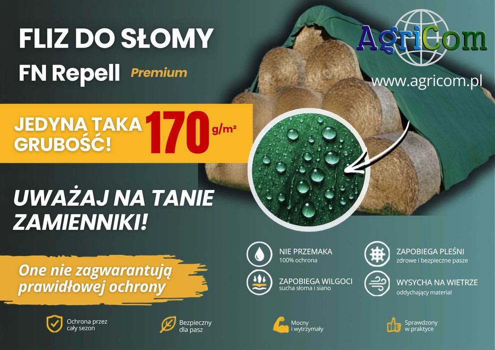 170 g/m2 Fliz agrowłóknina , włoknina , plandeka do słomy, siana JAKOŚĆ PREMIUM