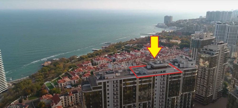 Аренда. Уникальный двухуровневый пентхаус 500 м² с панорамным видом 360°. Французский бульвар. Собственник. Без комиссии.