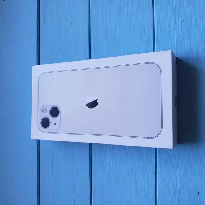новый айфон 13 в коробке белый iphone