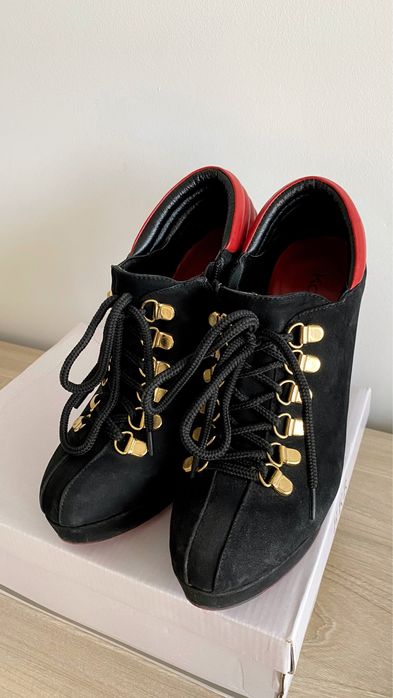 Botki Kazar buty czarne eleganckie szpilki obcasy na obcasie 38
