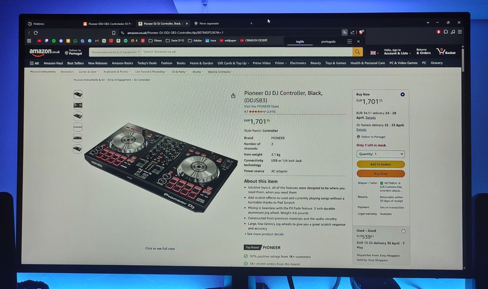 Mesa de mistura Serato DDJ-SB3
