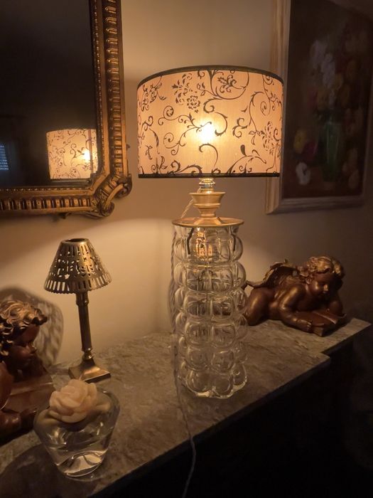 Candeeiro de mesa upcycled  em cristal MGlass Marinha Grande  MCM