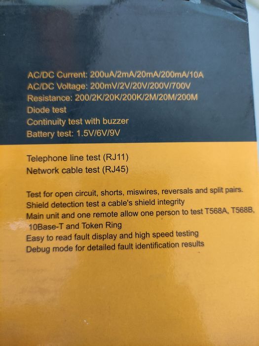 3-in-1 Multimeter for Testing Network Cables and Telephone Lines.64752329131394122