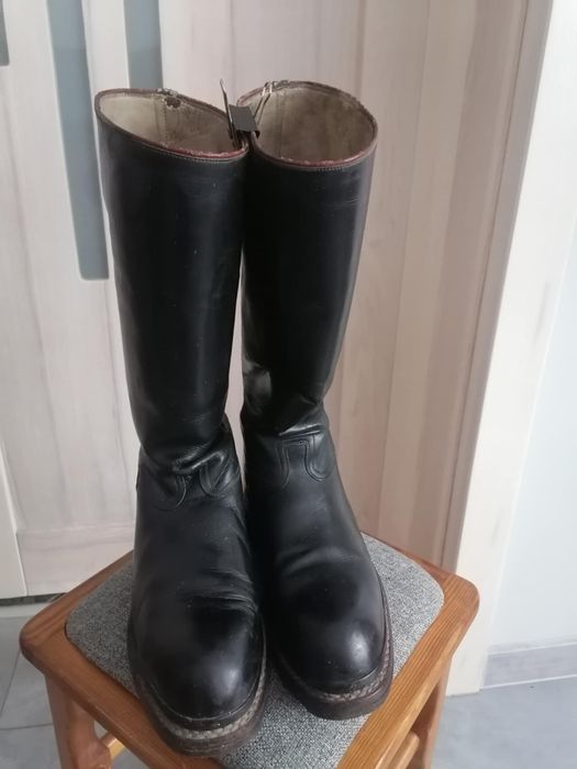 Męskie oficerki – skórzane, wysokie – rozmiar ok. EU 46–47