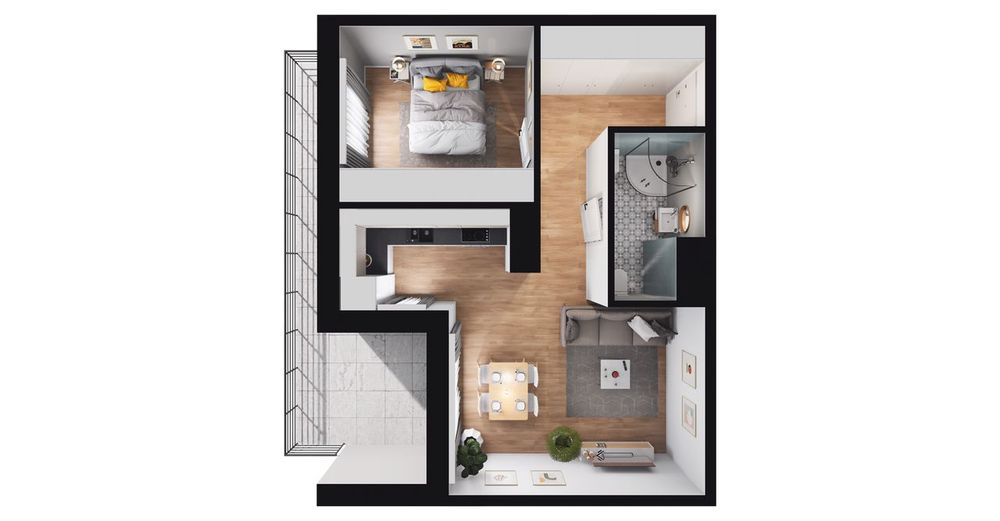 2-pokojowe mieszkanie 46m2 + balkon