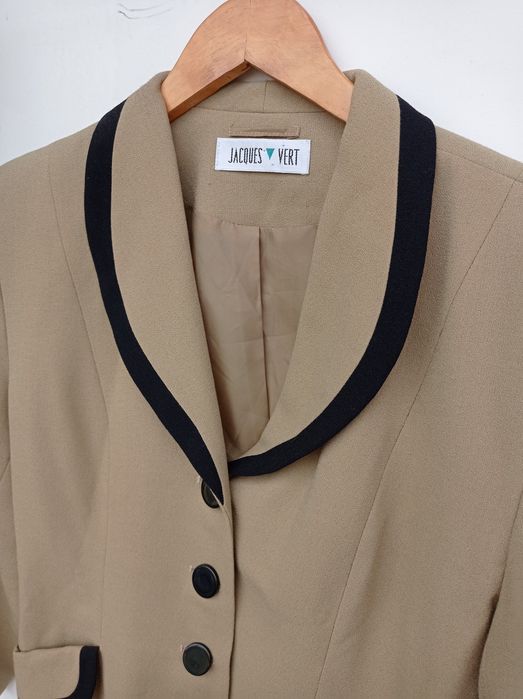 Żakiet chanelka vintage 42 XL retro oliwkowy