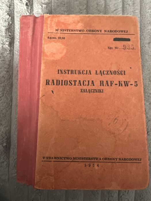 Instrukcja łączności  PRL Radiostacja RAF-KW-5 rok 1954