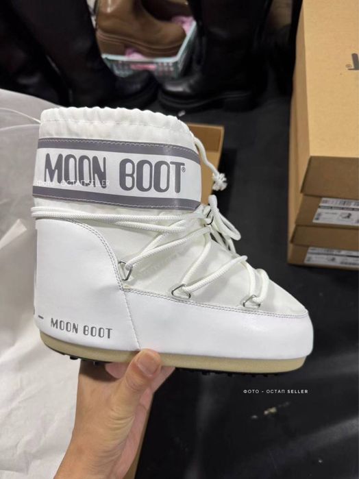 Мунбуты Moon Boot MB Icon Low Nylon beige снегоходы (NEW IN BOX)