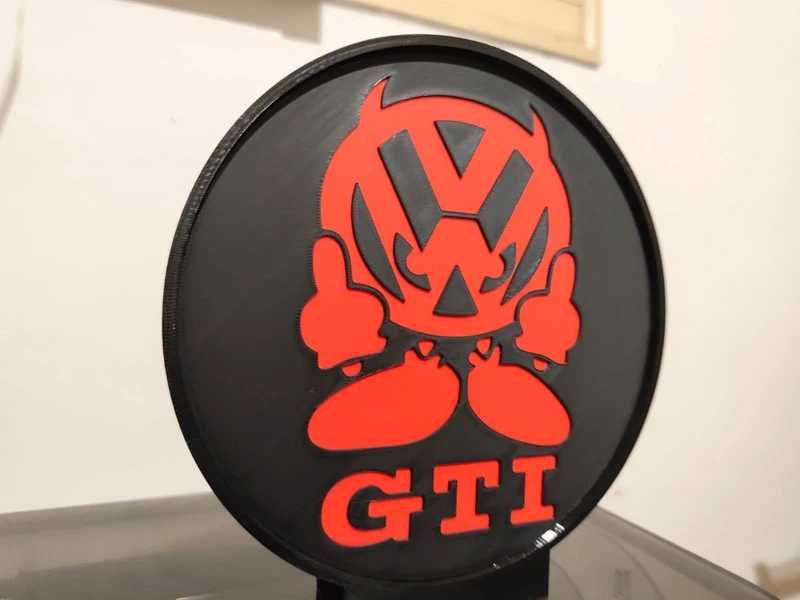 Lightbox Luminaria decorativa VW Volkswagen GTI cx Preta