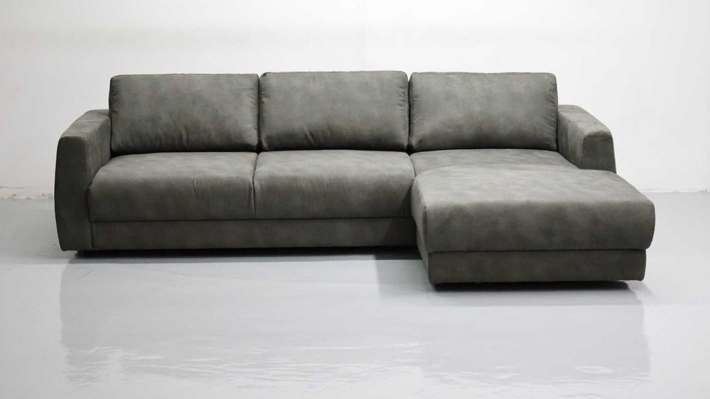 TDO NOWY NOWOCZESNY NAROŻNIK kanapa tkanina popiel z zielenią sofa