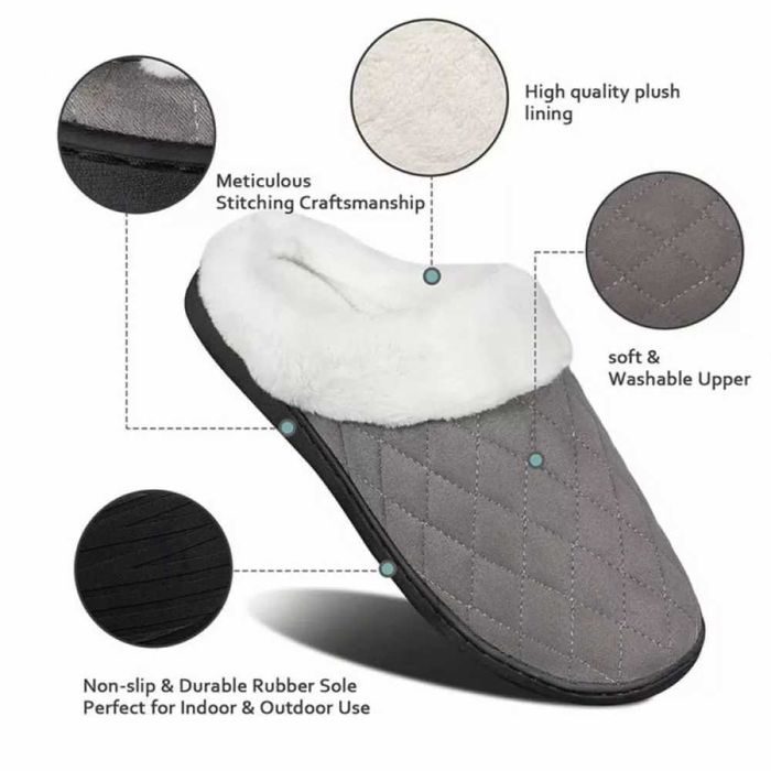 Теплые тапочки с эффектом памяти унисекс серые и розовые р.40-41,27см.