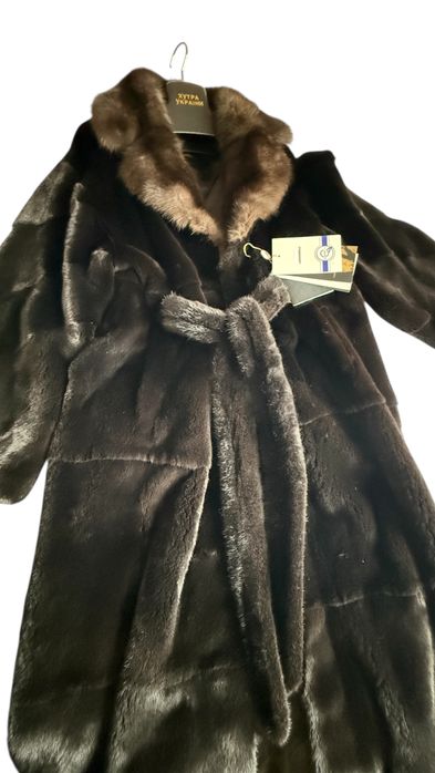 Новая шуба Blackglama Sobol крой кимоно сквозной пояс