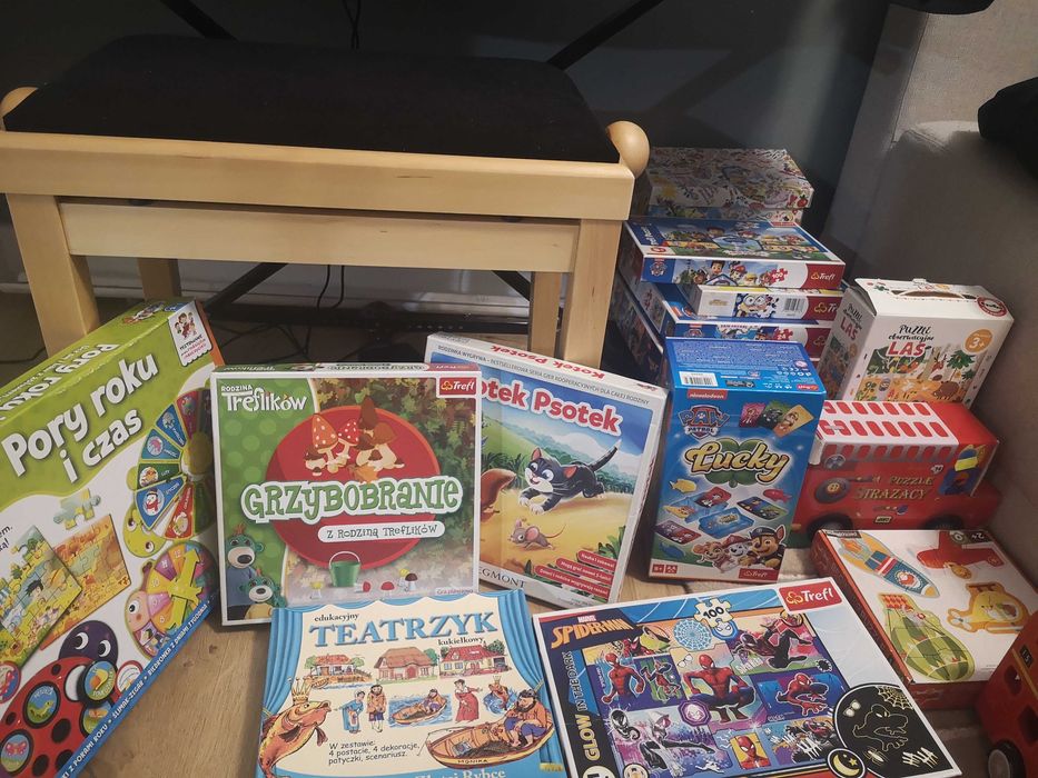 różne gry i puzzle 5-9 lat