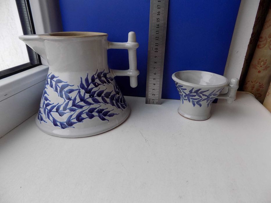 Кувшин и чашка ЛКСФ керамика СССР