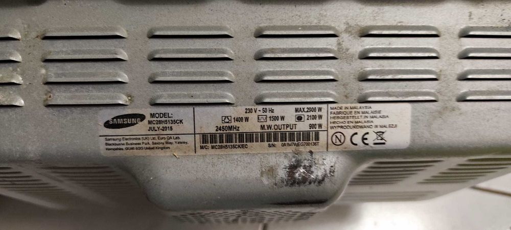 Micro-ondas Samsung MC28H5135 avariado