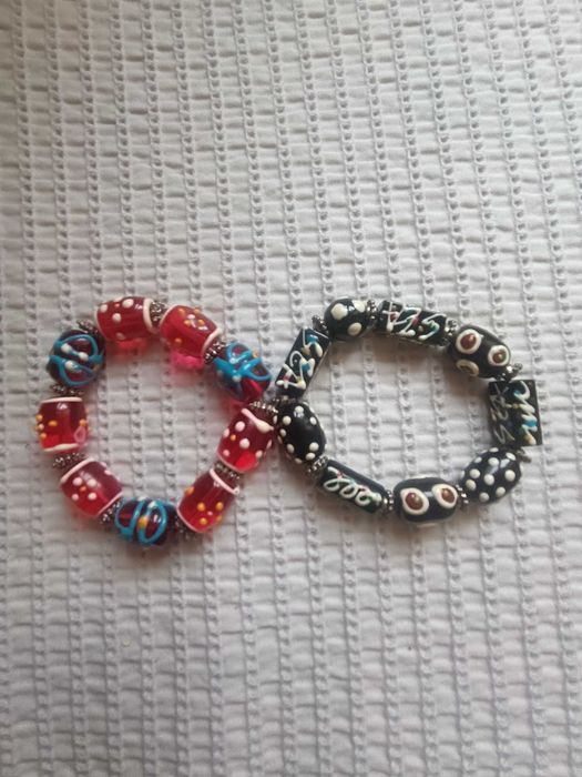 2 pulseiras vidro de Murano