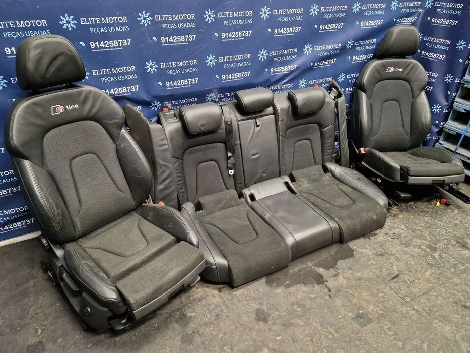 Jogo de bancos usados AUDI A4 B8 S-LINE PELE TECIDO PRETOS AQUECIDOS