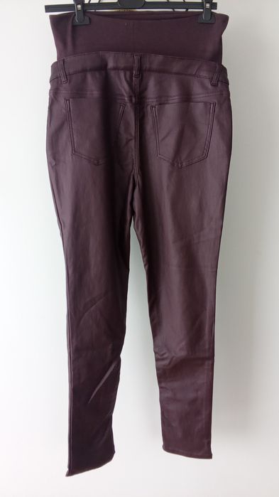 Śliwkowe spodnie jeansy ciążowe 40/42 nowe