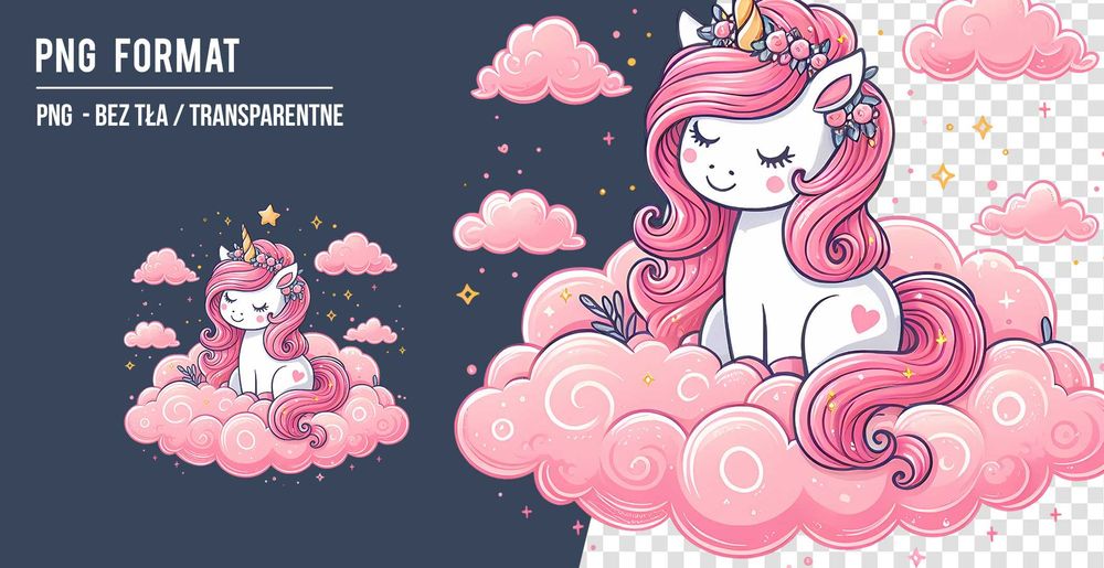 Jednorożec Kliparty Kolorowy PNG Rysunek Tęczowy Do Druku