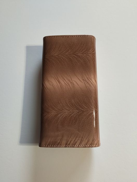 Portfel beżowy skórzany