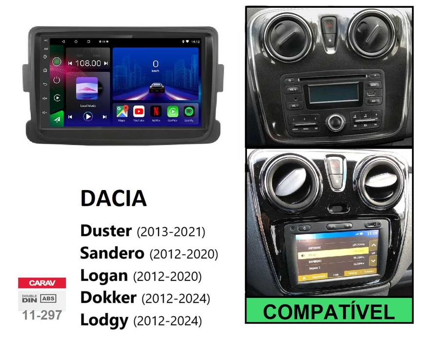 Rádio 2DIN • DACIA Logan Sandero Duster Dokker Lodgy • Android 4+64GB