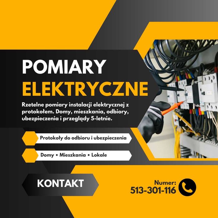 Pomiary elektryczne z protokołem — Piotrków Trybunalski i okolice