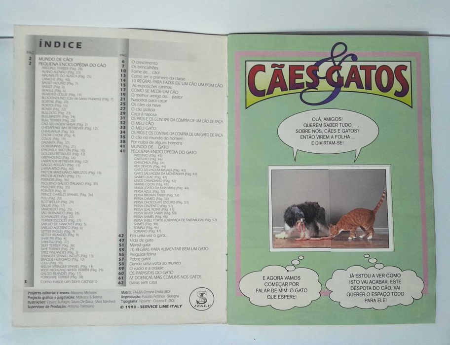 Caderneta de cromos "Cães & Gatos" de 1993 - Completa