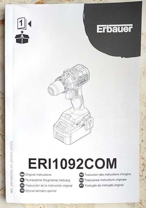 Wiertarko-wkrętarka Erbauer ERI1092COM 18V