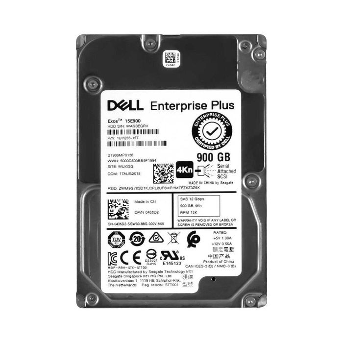 DELL Enterprise Plus 900GB 15K SAS 12Gbps 2.5in 4Kn HDD