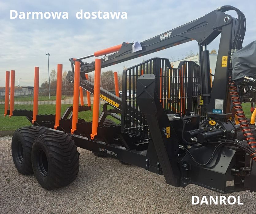 Przyczepa Leśna Zrywkowa BMF10T2 PRO720 z Żurawiem PROMOCJA