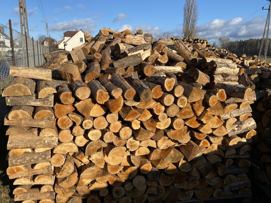 Układane Drewno Kominkowe Drzewo Opałowe Akacja Buk Dąb Grab Brzoza