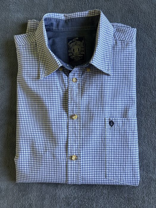 Koszula męska w kratkę niebiesko-białą rozm. XXXL