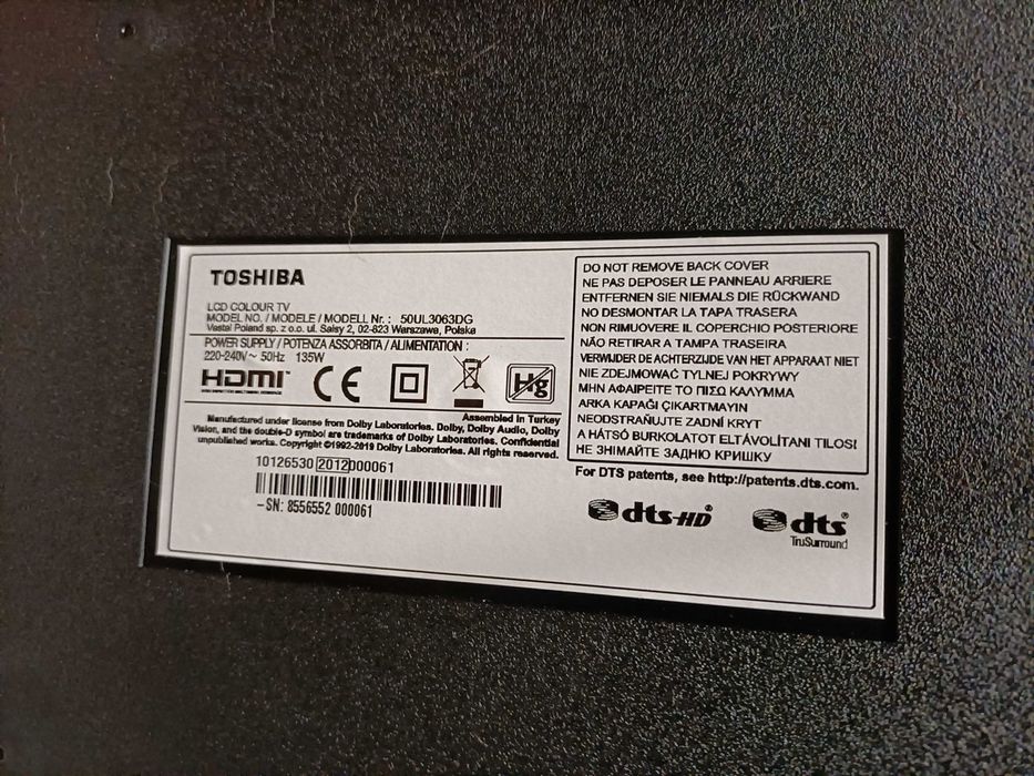 tv TOSHIBA 50ul3063dg Partida