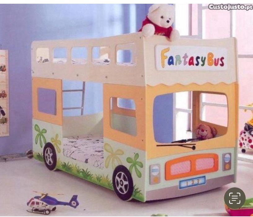 Cama boliche forma de autocarro 90x190 cm negociavel