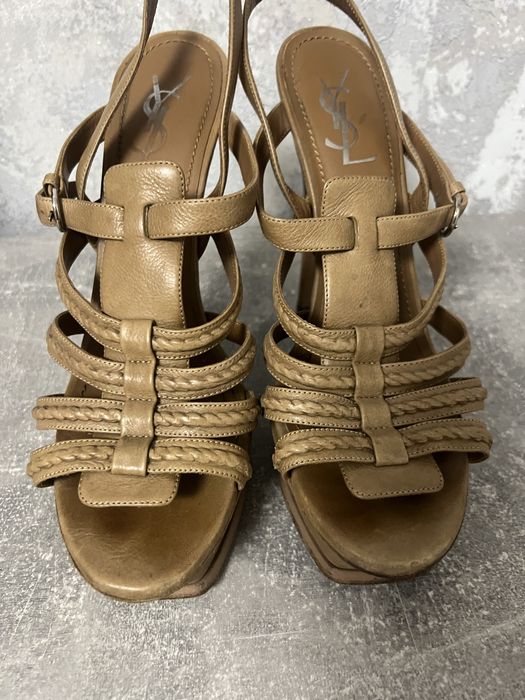 Босоніжки на підборах  брендові шкіряні  Yves Saint Laurent оригінал