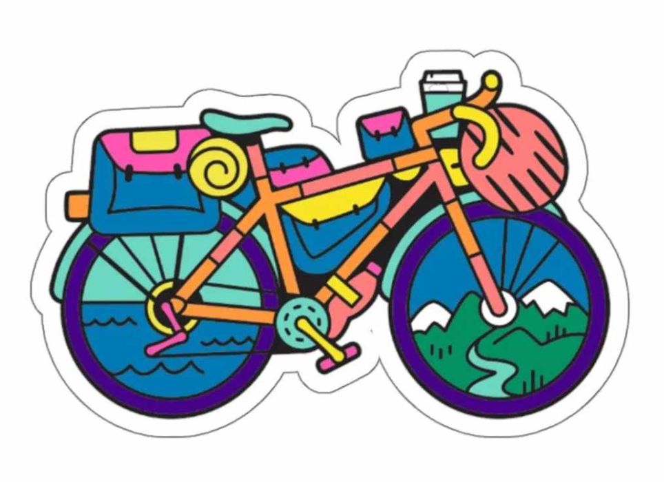 Naklejka winylowa Rower Bikepacking Rowerowa
