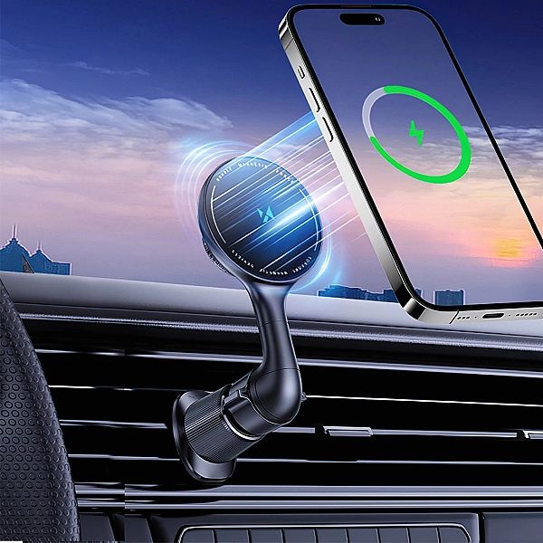 Uchwyt samochodowy Wozinsky WCT5-6S4Y z ładowarką indukcyjną Qi/MagSaf