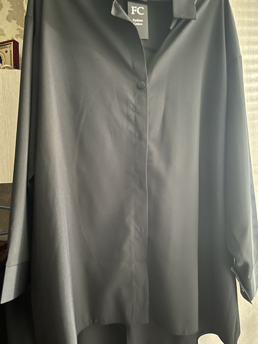 Рубашка чорна великий розмір