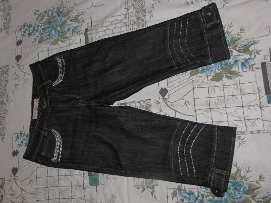 зимние джинсовые бриджи / капри 44 размер