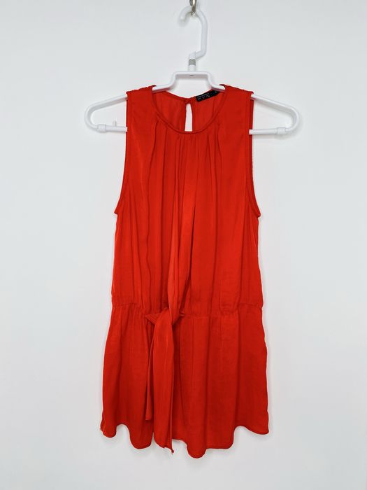 Женский коралловый топ блуза Zara Xs/S оверсайз must have