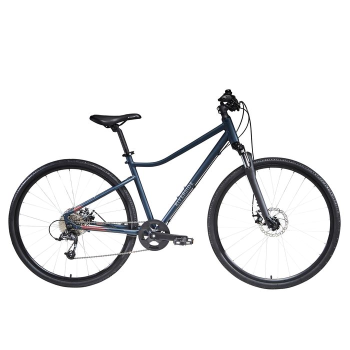 BICICLETA DE TREKKING RIVERSIDE 500 AZUL ESCURO