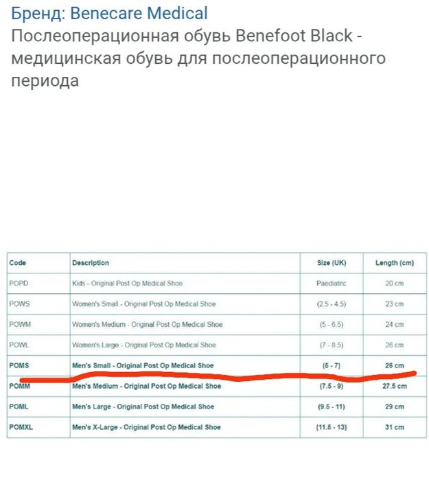 Benefoot послеоперационный ботинок 40-41р