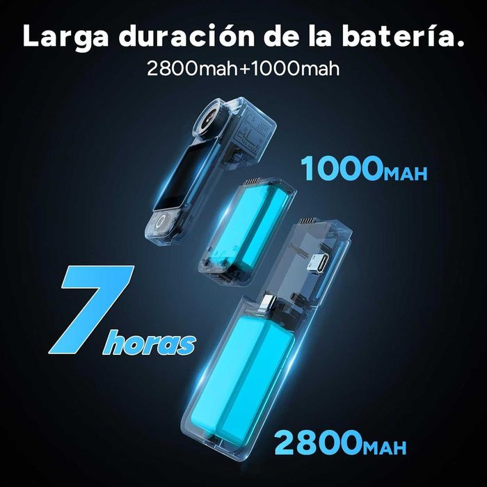 SJCAM C300 Pack - Câmara Vlog com Punho + Bateria Extra 7H, Dual Touch Screen, 64GB, Impermeável