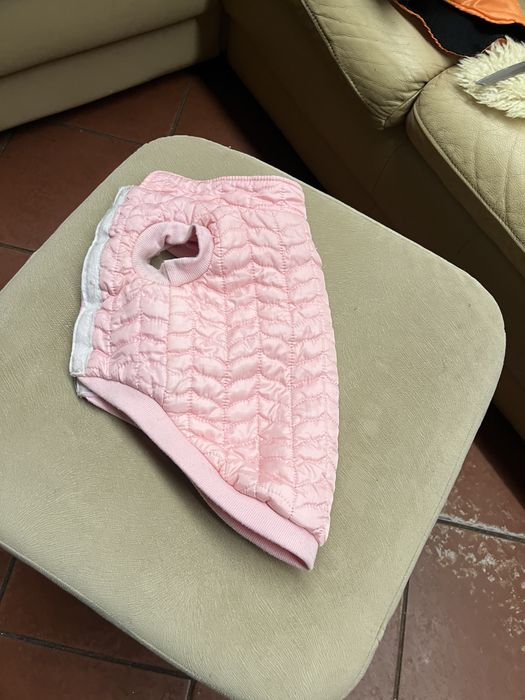 Psie ubranko różowa ciepła pikowana kamizelka