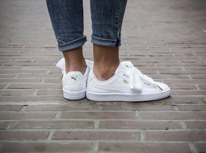 Basket Classic Tenis Puma Basket Heart Branco Puma Shoes TÃªnis