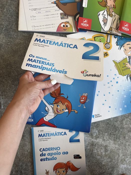 Livros escolares 2.º Ano – Matemática, Estudo do Meio, Português e Caligrafia