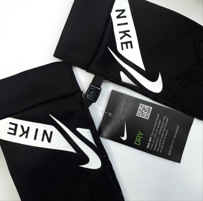 Rękawiczki zimowe Nike M – ciepłe, dotykowe, czarne | Fleece